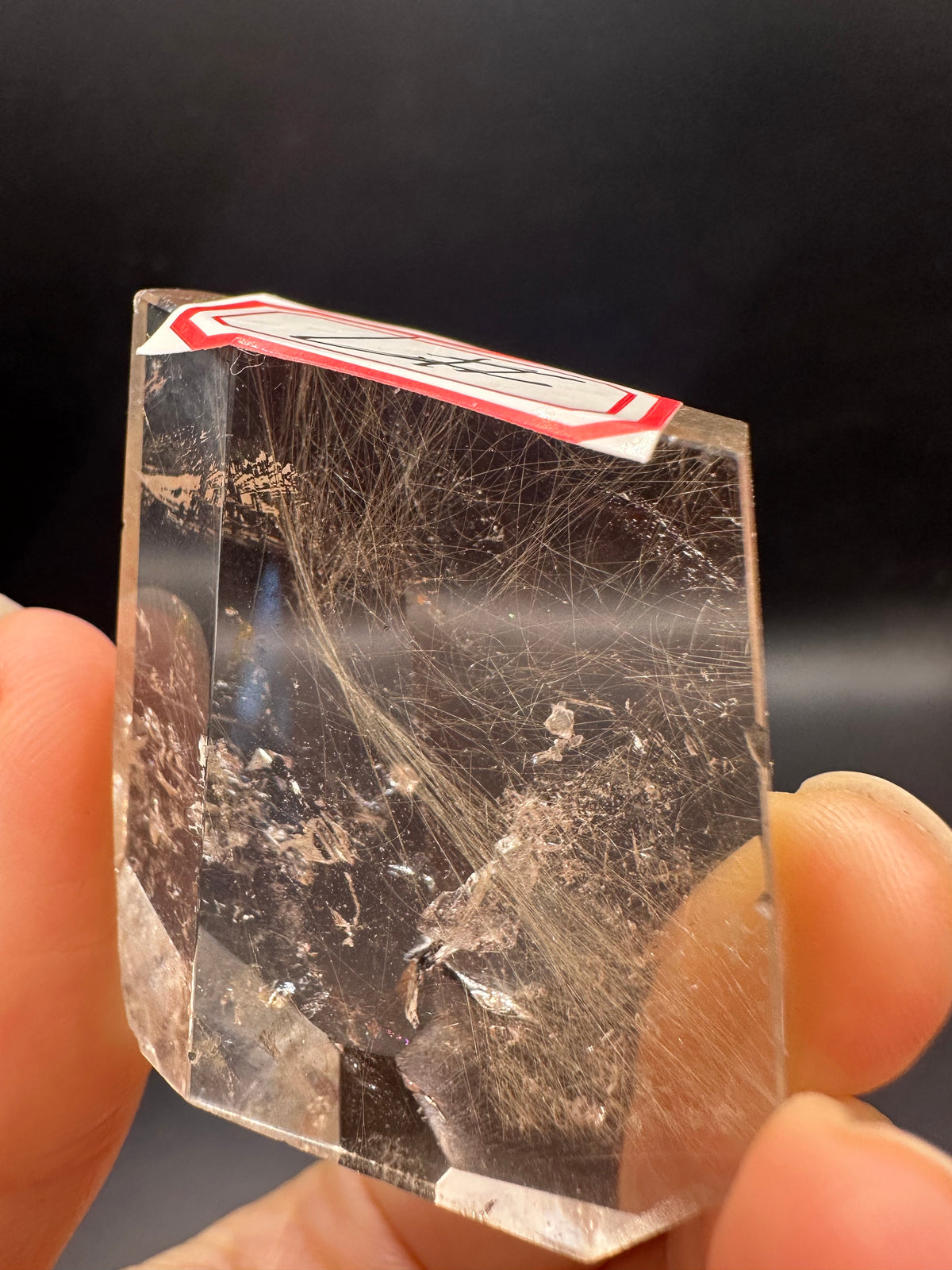 Rutilated Quartz Pocket Stone with Silver Rutile & Rainbow | 46g Exact Piece #7