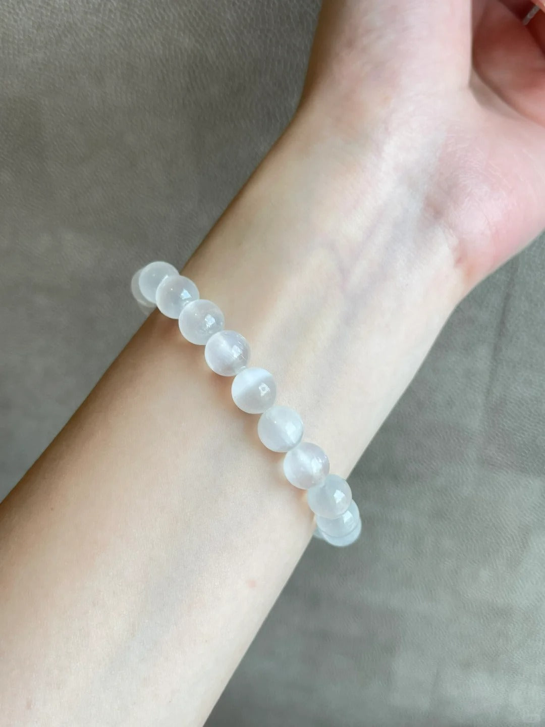 Senelite Quartz Bracelet | 8mm Beads | 15–19cm Wrist