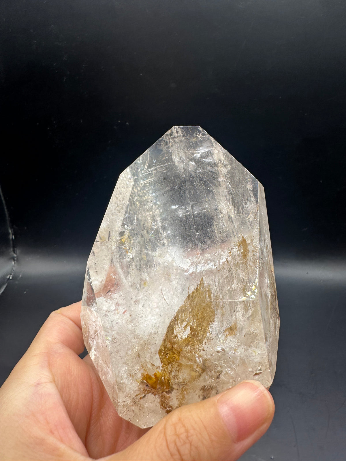 Brazilian Clear Quartz Freeform – 366g, Rainbow + Fire Quartz #8 — exact crystal, view 14 of 18