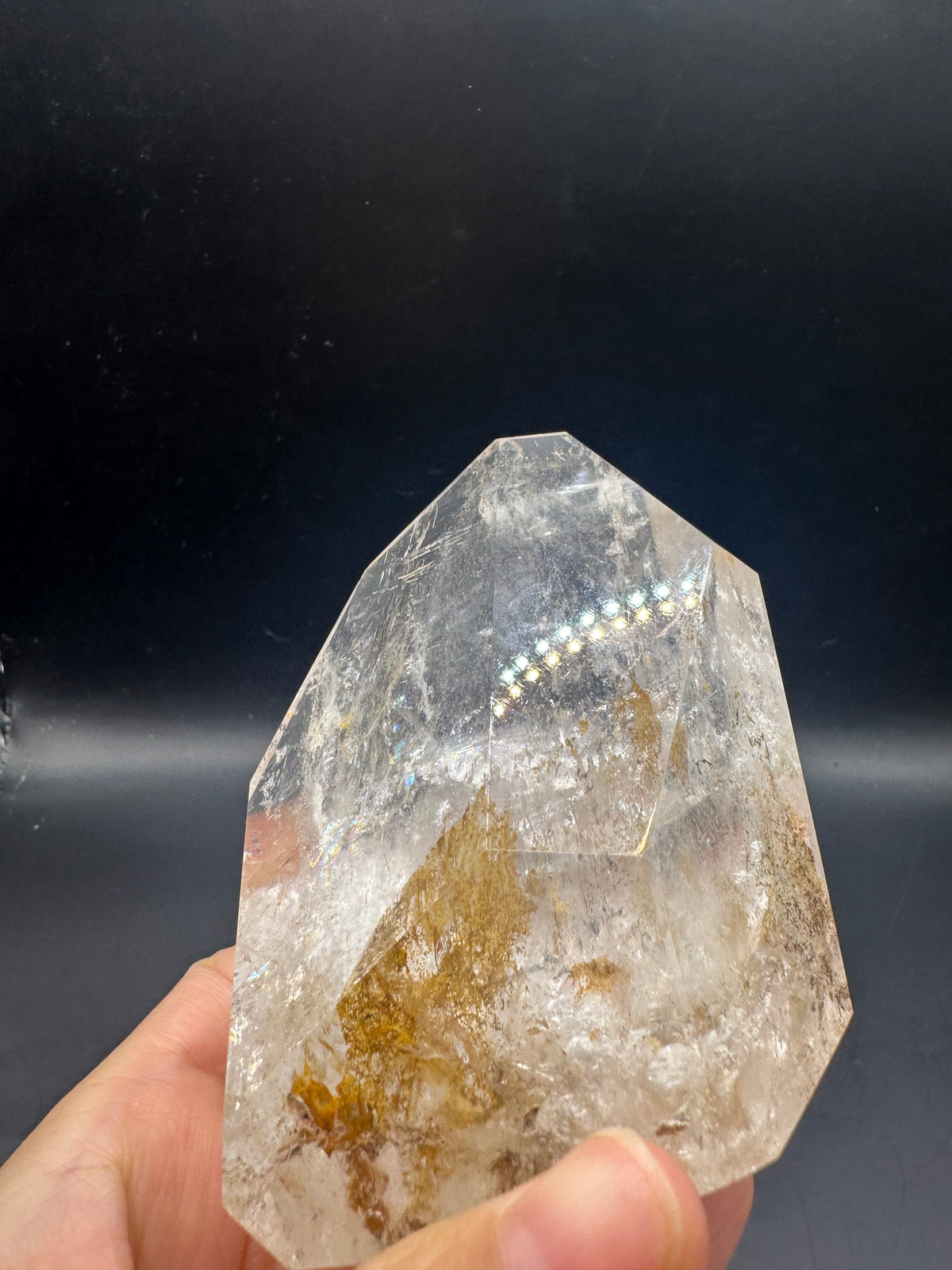 Brazilian Clear Quartz Freeform – 366g, Rainbow + Fire Quartz #8 — exact crystal, view 5 of 18