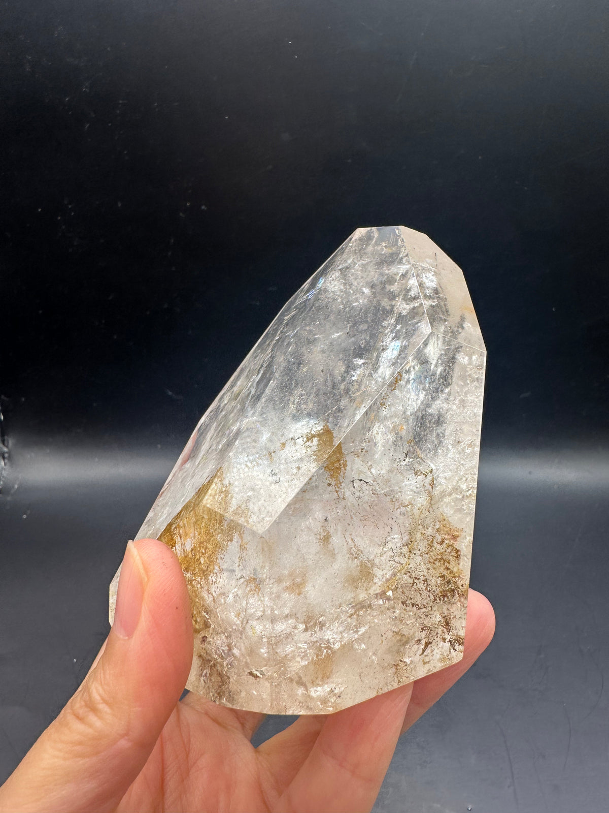 Brazilian Clear Quartz Freeform – 366g, Rainbow + Fire Quartz #8 — exact crystal, view 16 of 18