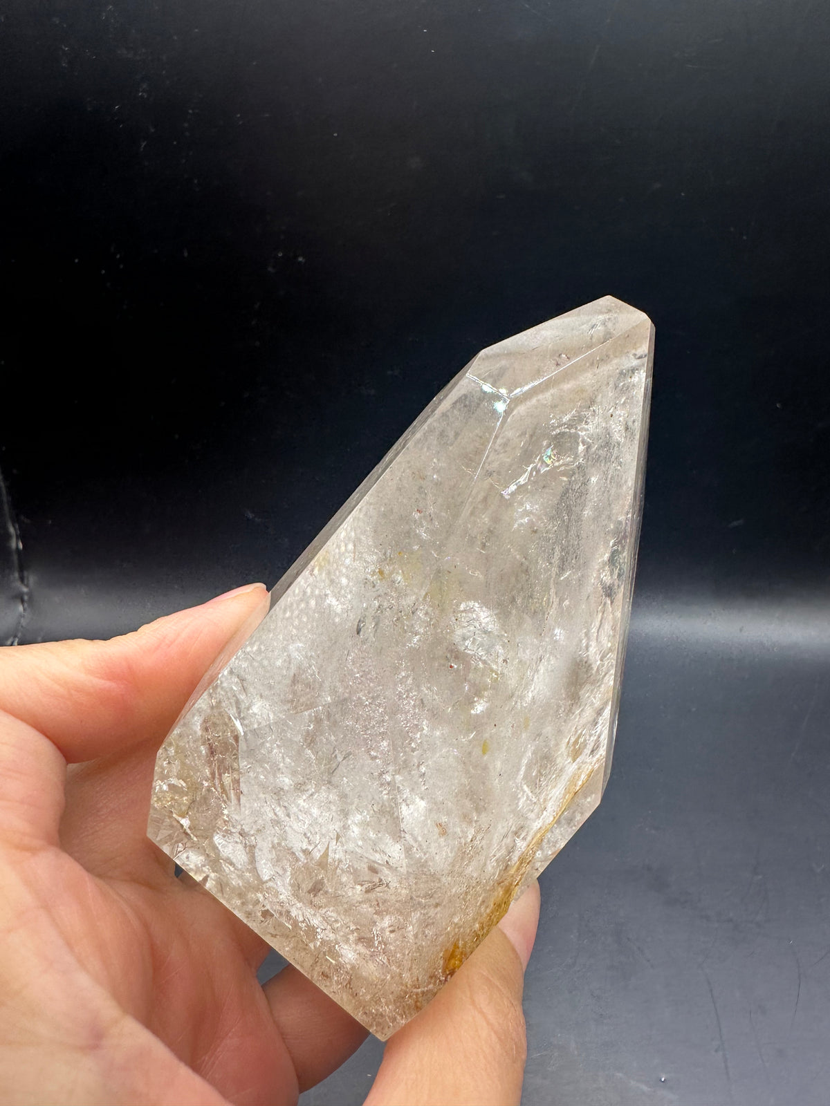 Brazilian Clear Quartz Freeform – 366g, Rainbow + Fire Quartz #8 — exact crystal, view 17 of 18