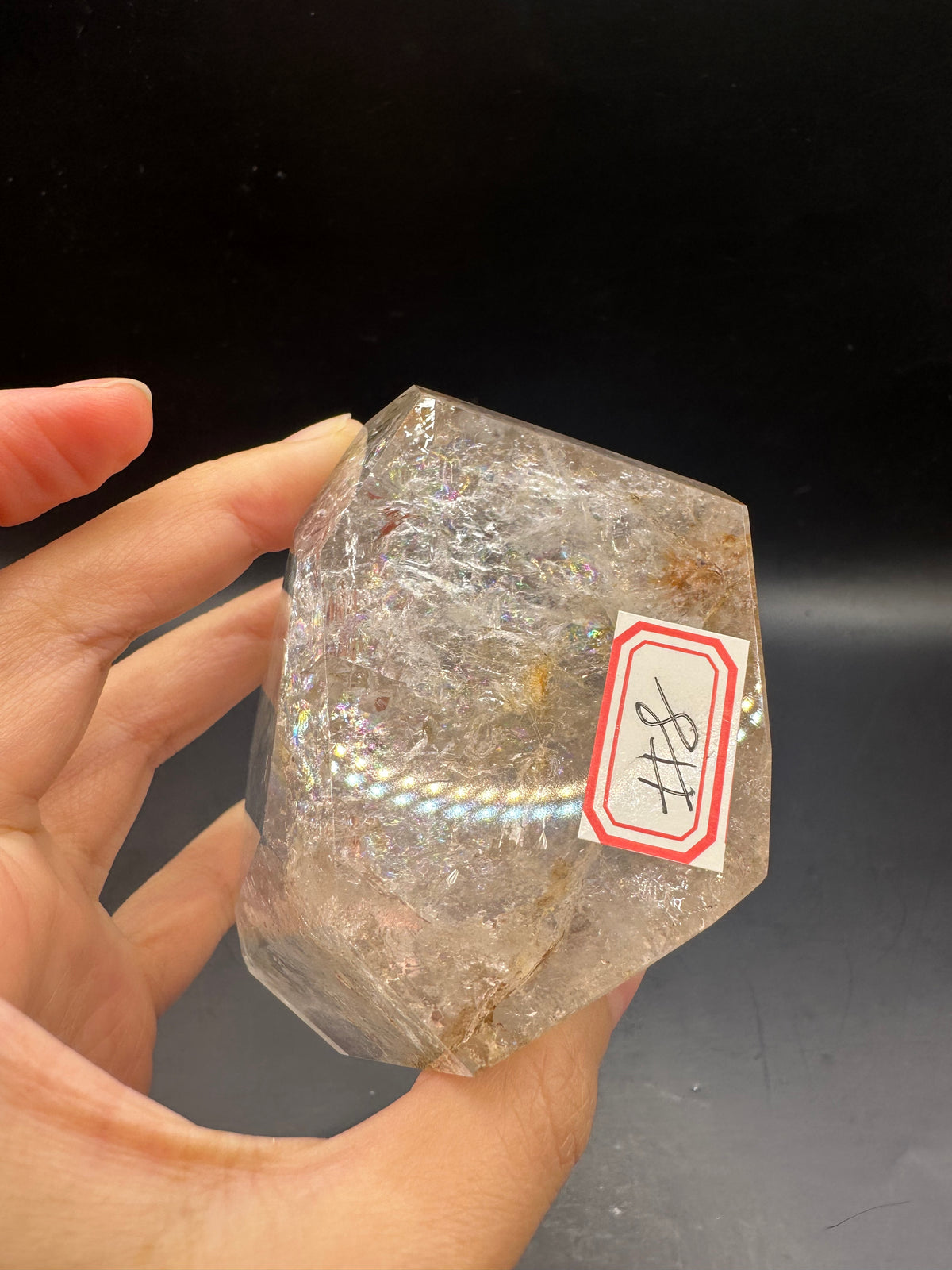 Brazilian Clear Quartz Freeform – 366g, Rainbow + Fire Quartz #8 — exact crystal, view 18 of 18
