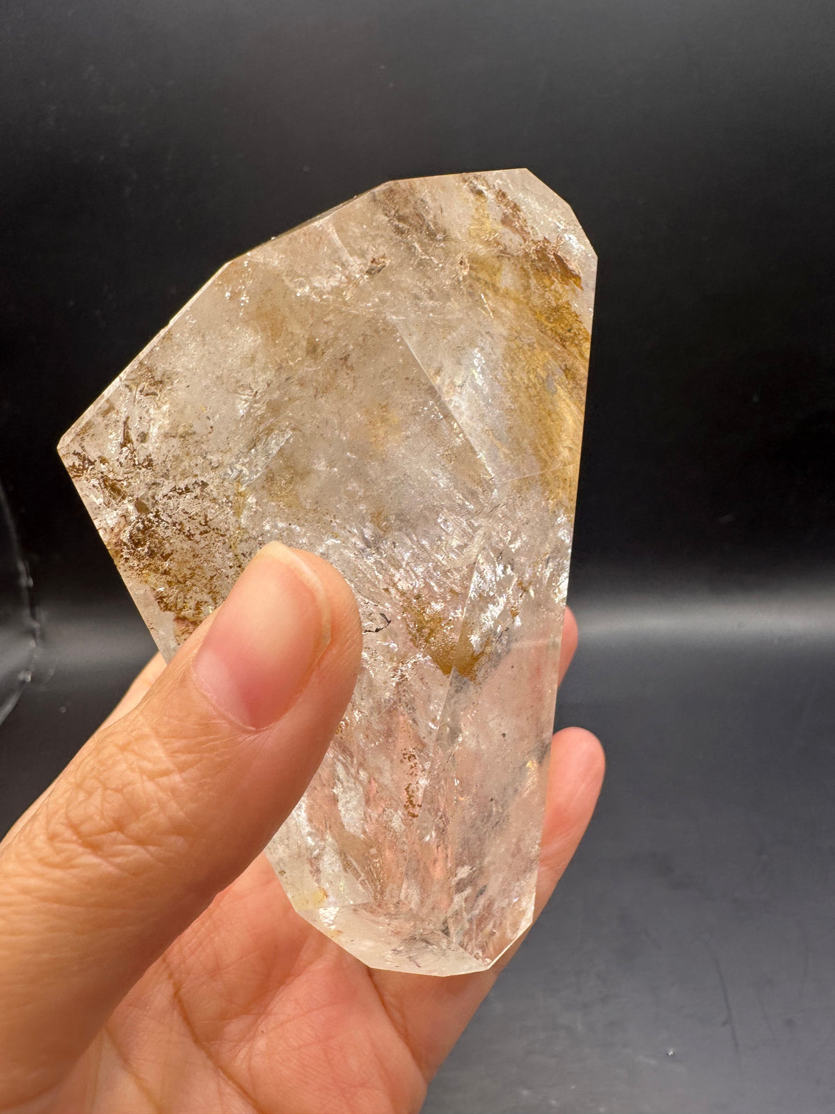 Brazilian Clear Quartz Freeform – 366g, Rainbow + Fire Quartz #8 — exact crystal, view 4 of 18