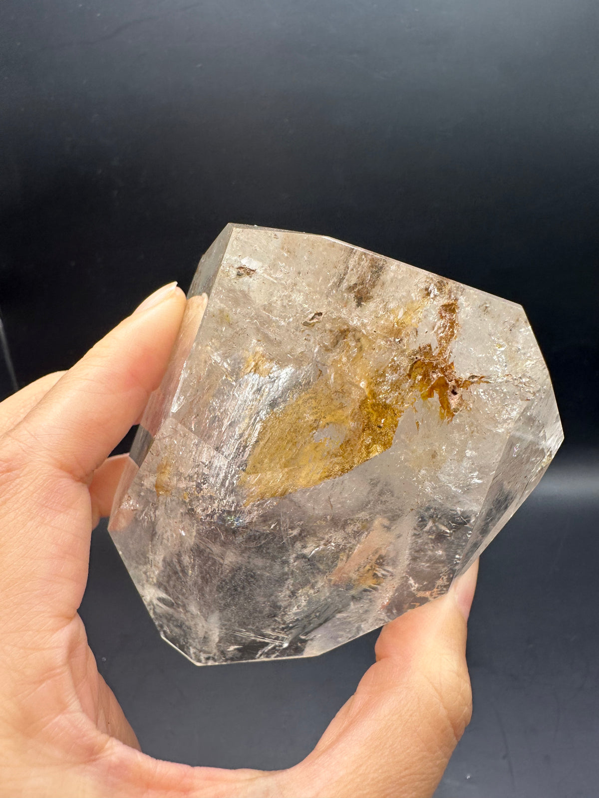 Brazilian Clear Quartz Freeform – 366g, Rainbow + Fire Quartz #8 — exact crystal, view 6 of 18