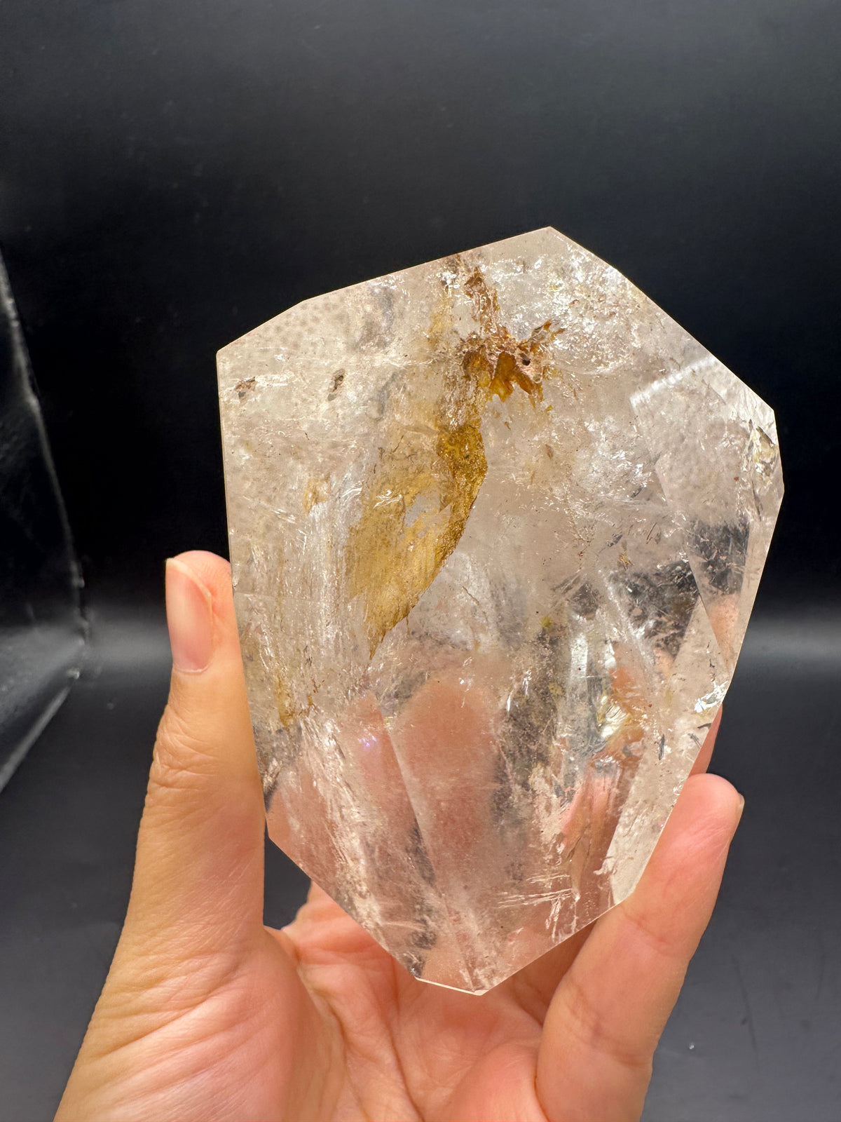 Brazilian Clear Quartz Freeform – 366g, Rainbow + Fire Quartz #8 — exact crystal, view 1 of 18