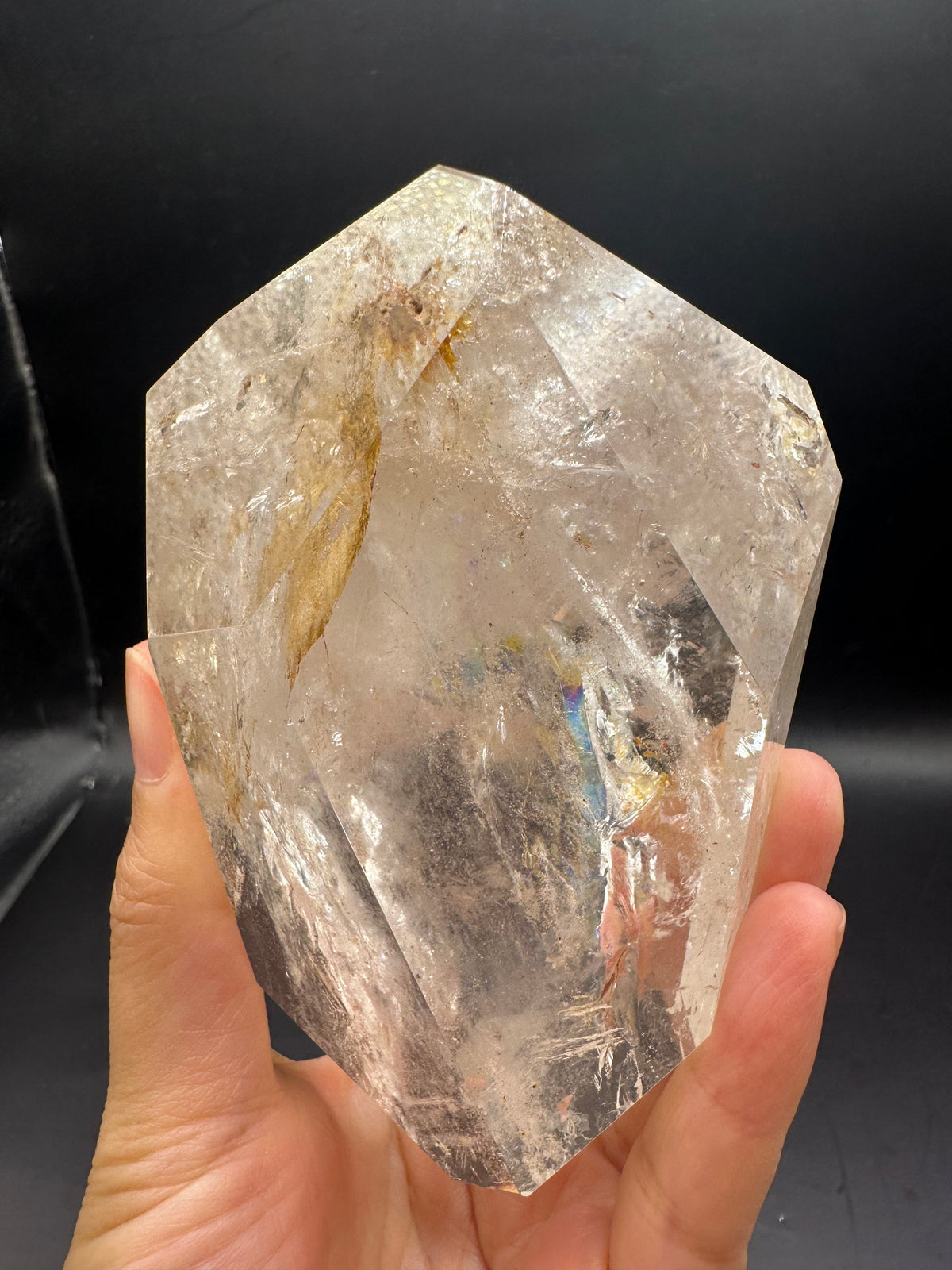 Brazilian Clear Quartz Freeform – 366g, Rainbow + Fire Quartz #8 — exact crystal, view 2 of 18