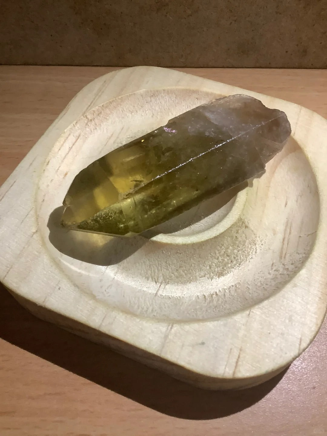 Smoky Citrine Lemurian Quartz Point – colour detail