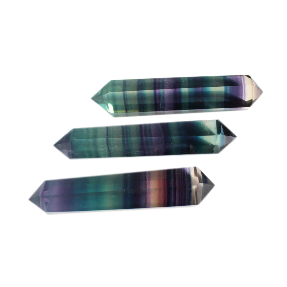 Enchanting Rainbow Fluorite Double Terminated Point Tower Generator - Healing Crystal, Meditation, Spiritual Decor