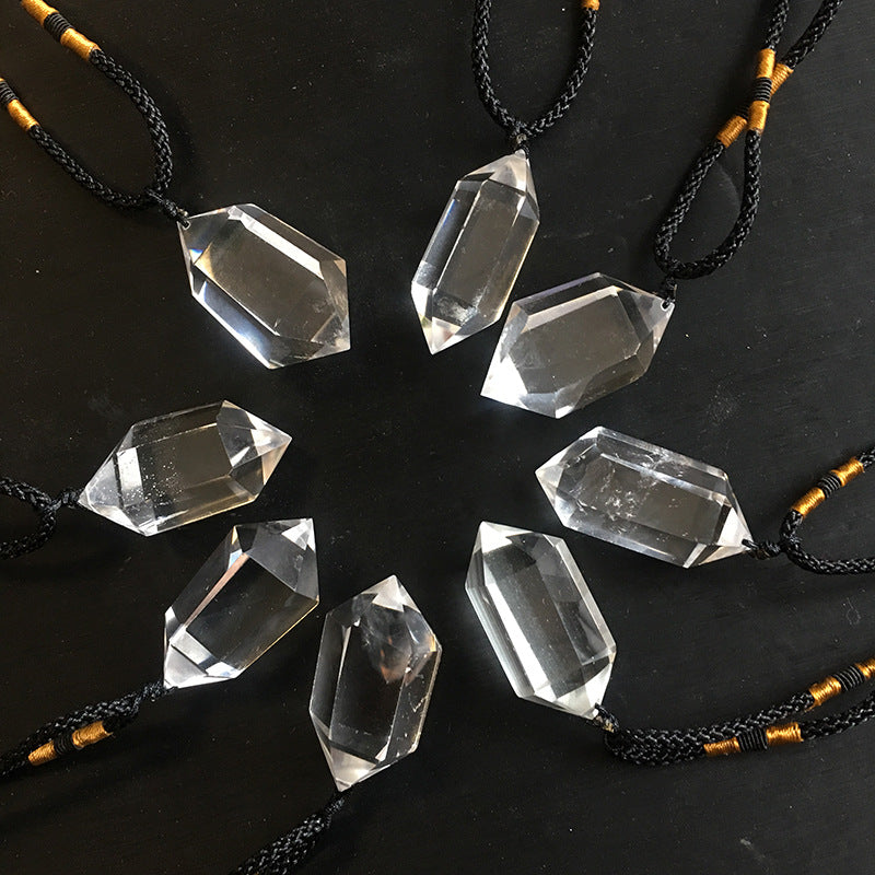 Clear Quartz necklace Style A with natural crystal pendant