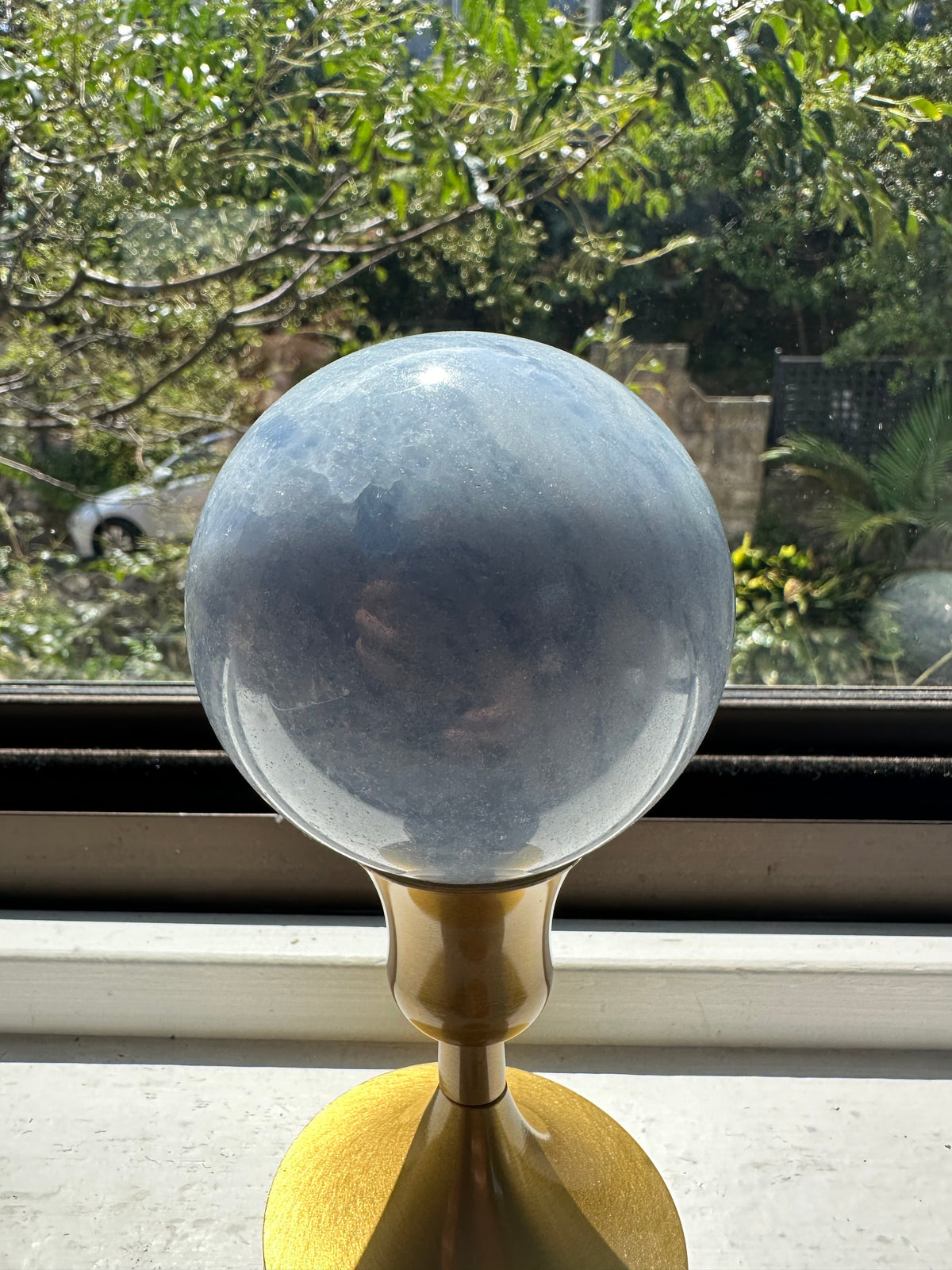 Blue Calcite Sphere | Natural Crystal Ball 6–7cm