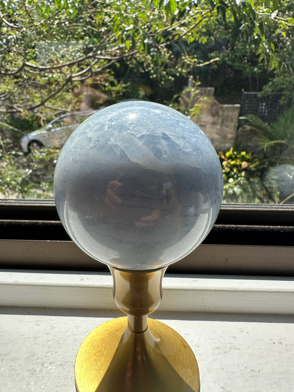 Blue Calcite Sphere | Natural Crystal Ball 6–7cm