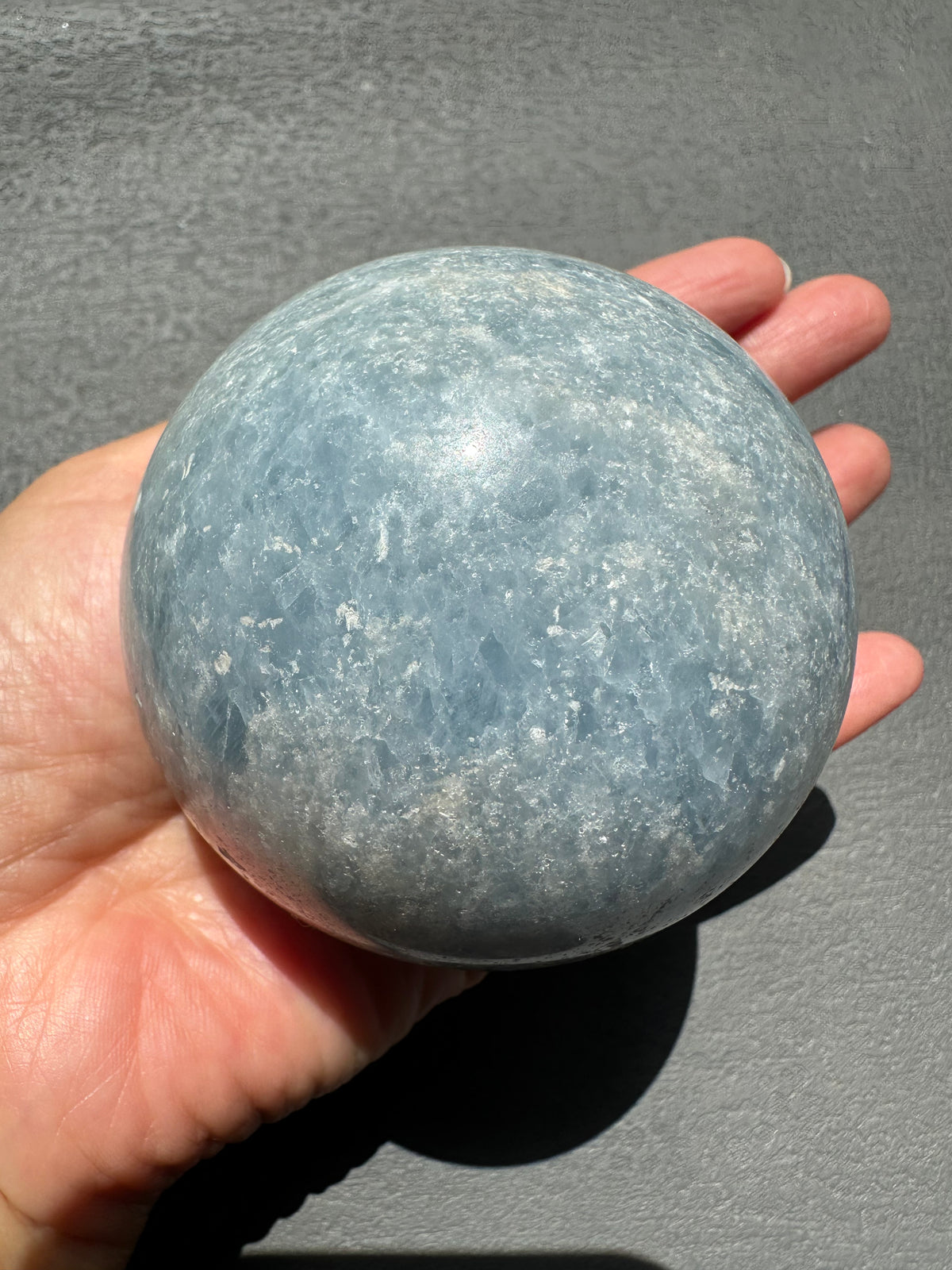 Blue Calcite Sphere | Natural Crystal Ball 6–7cm