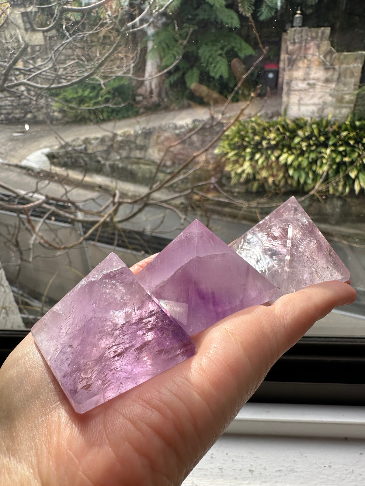 Brazilian Amethyst Pyramid, Natural Purple Crystal, Choose Size – product overview