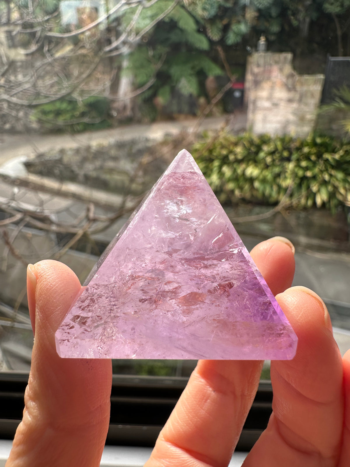 Brazilian Amethyst Pyramid, Natural Purple Crystal, Choose Size – alternate view 2