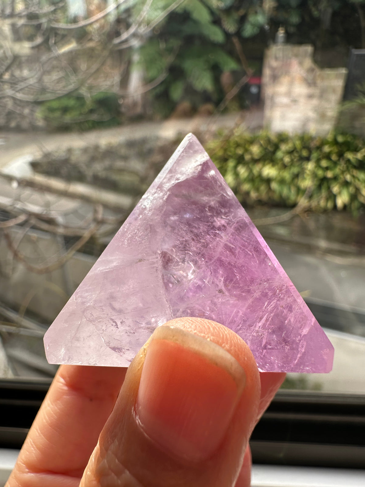 Brazilian Amethyst Pyramid, Natural Purple Crystal, Choose Size – alternate view 3
