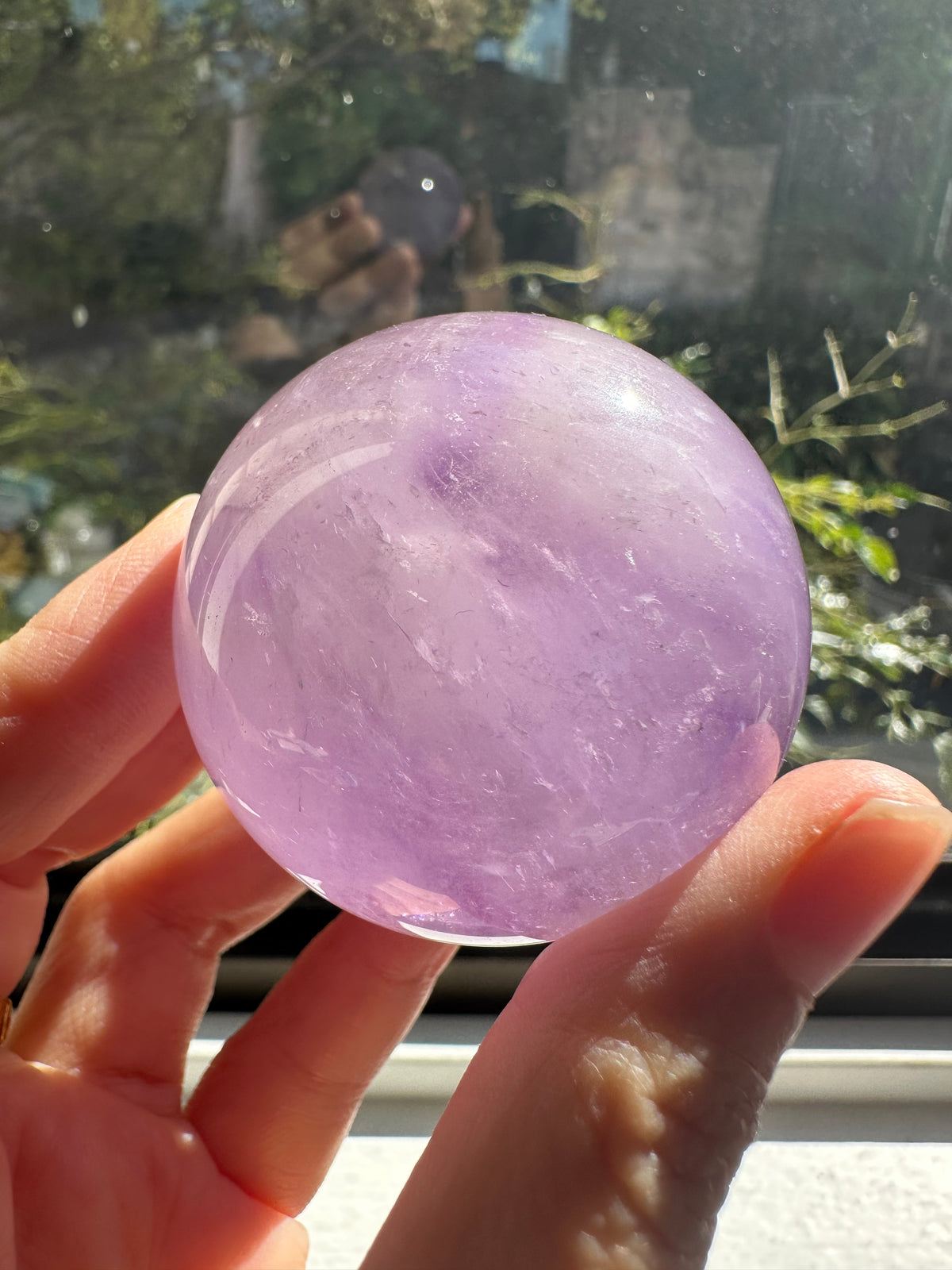 Brazilian Amethyst Sphere, Natural Deep Purple Crystal Ball – alternate view 3
