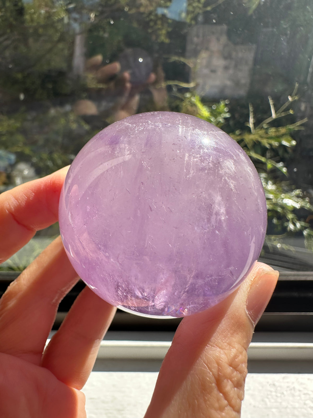Brazilian Amethyst Sphere, Natural Deep Purple Crystal Ball – alternate view 4