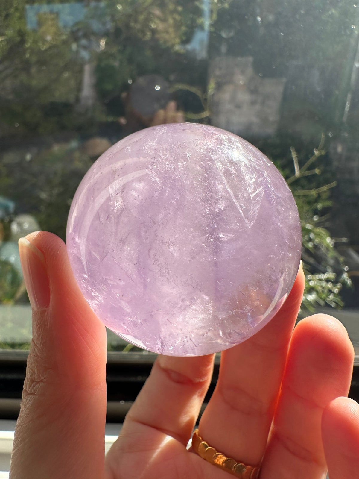 Brazilian Amethyst Sphere, Natural Deep Purple Crystal Ball – alternate view 5