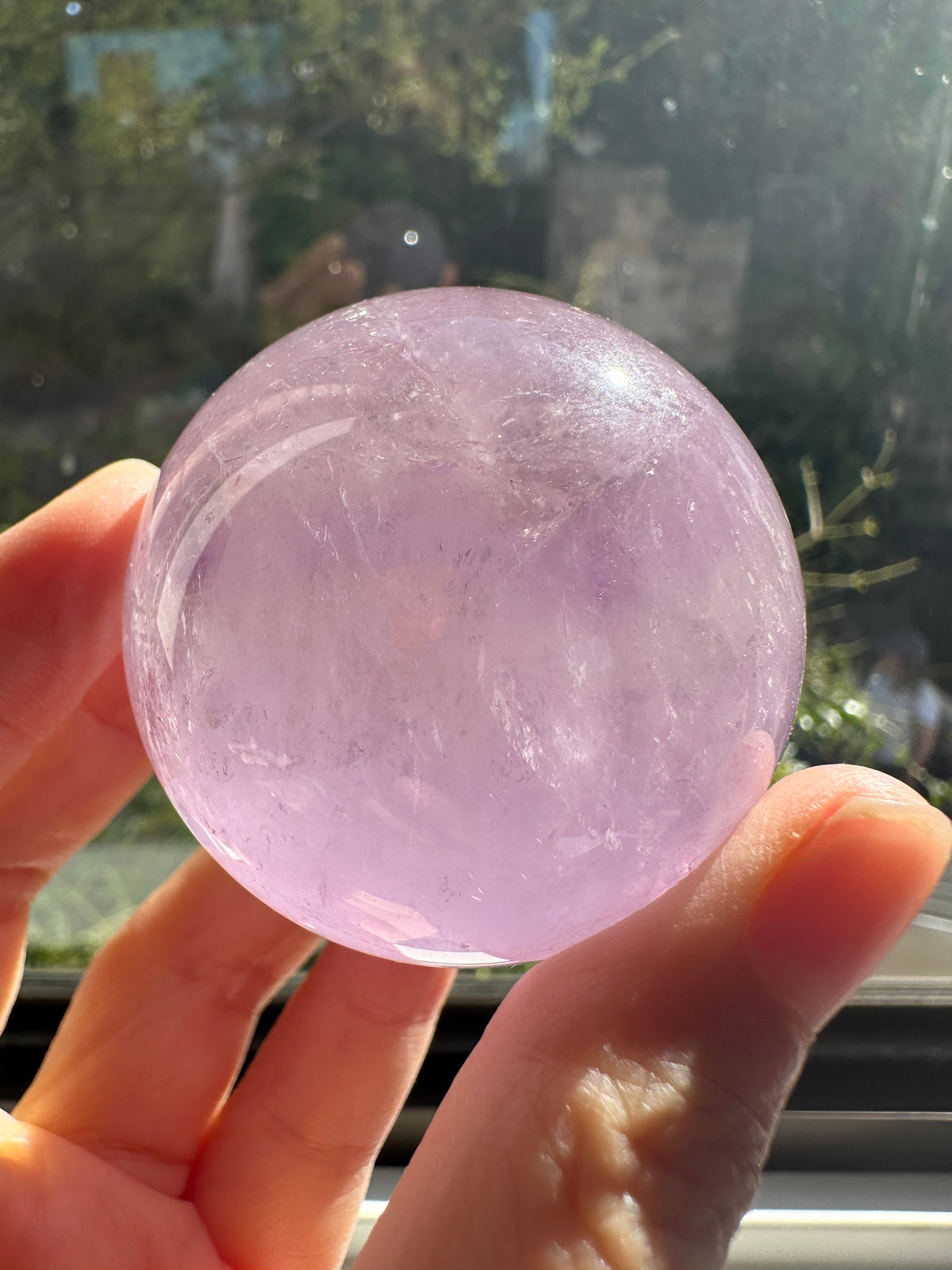Brazilian Amethyst Sphere, Natural Deep Purple Crystal Ball – alternate view 6