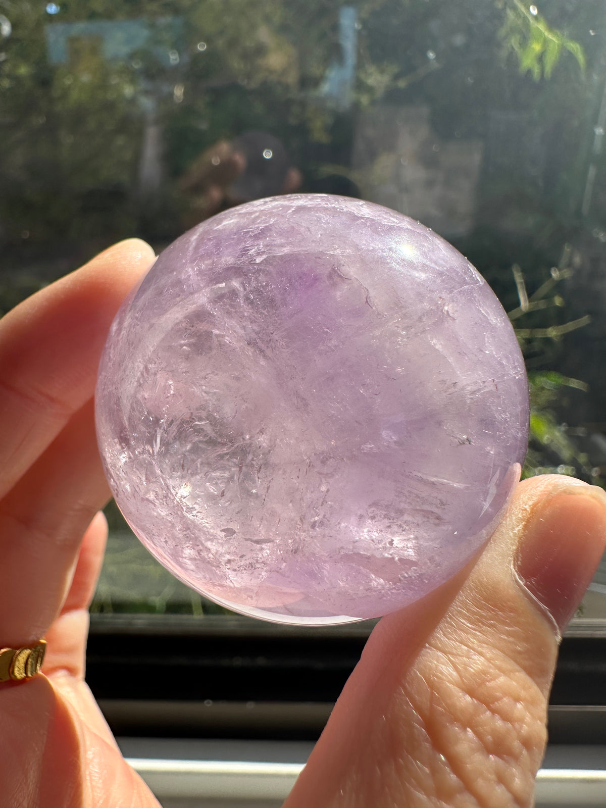 Brazilian Amethyst Sphere, Natural Deep Purple Crystal Ball – alternate view 7
