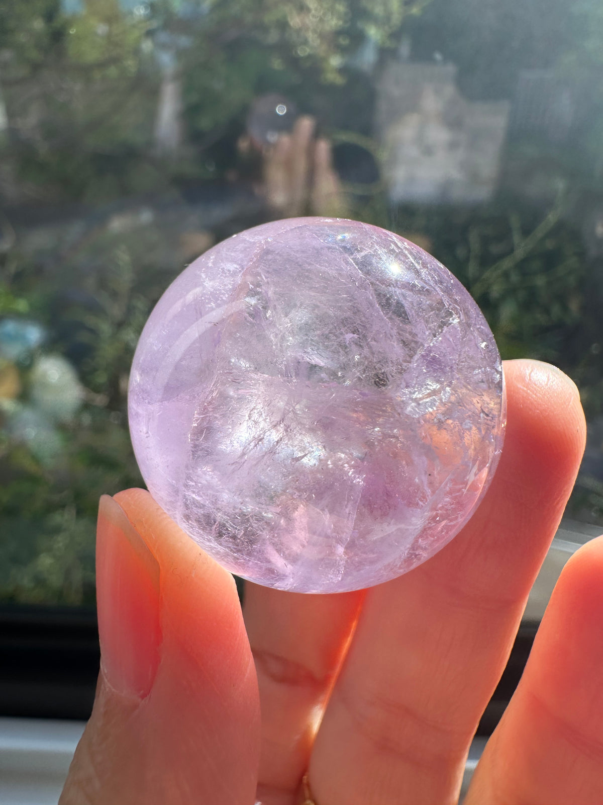 Brazilian Amethyst Sphere, Natural Deep Purple Crystal Ball – alternate view 8