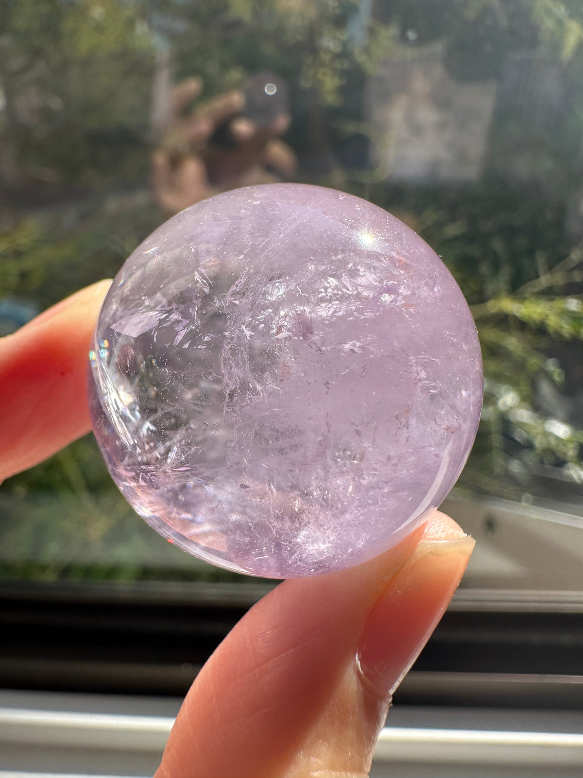Brazilian Amethyst Sphere, Natural Deep Purple Crystal Ball – alternate view 9