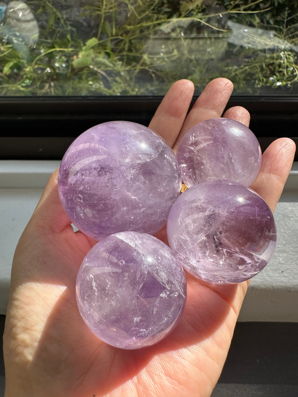 Brazilian Amethyst Sphere, Natural Deep Purple Crystal Ball – product overview