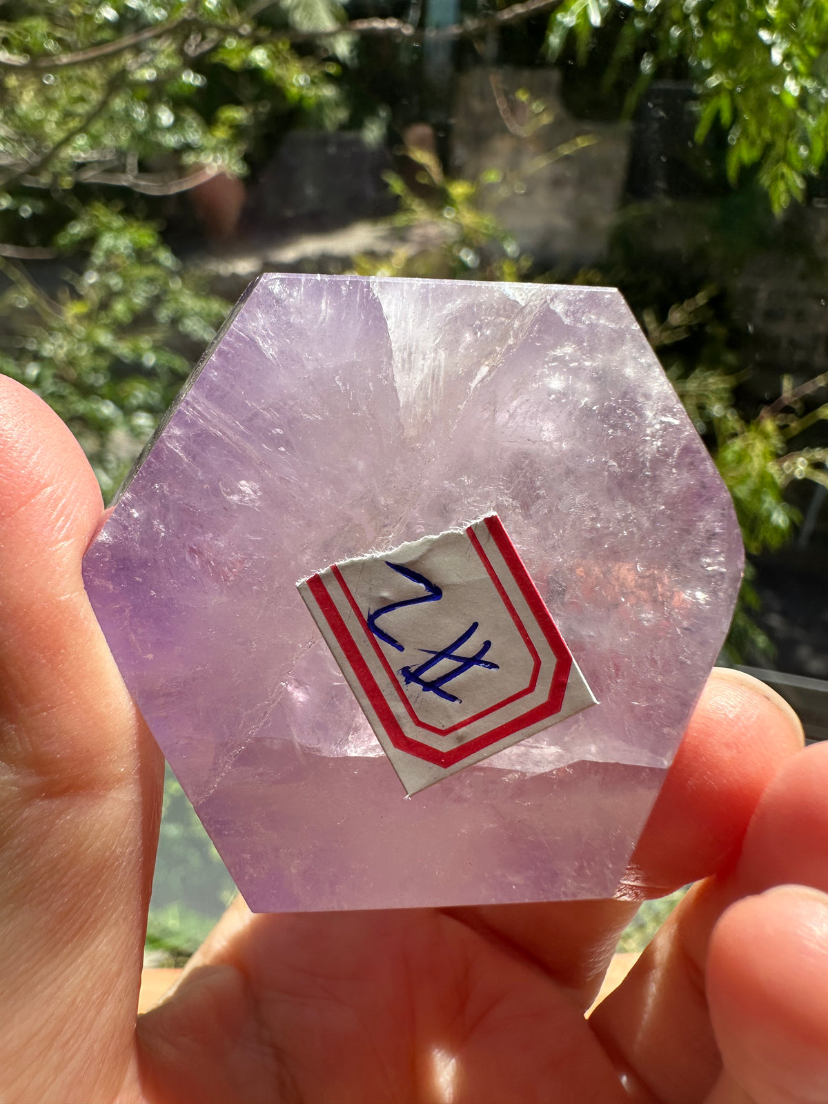 Exact Lavender Amethyst diamond display view