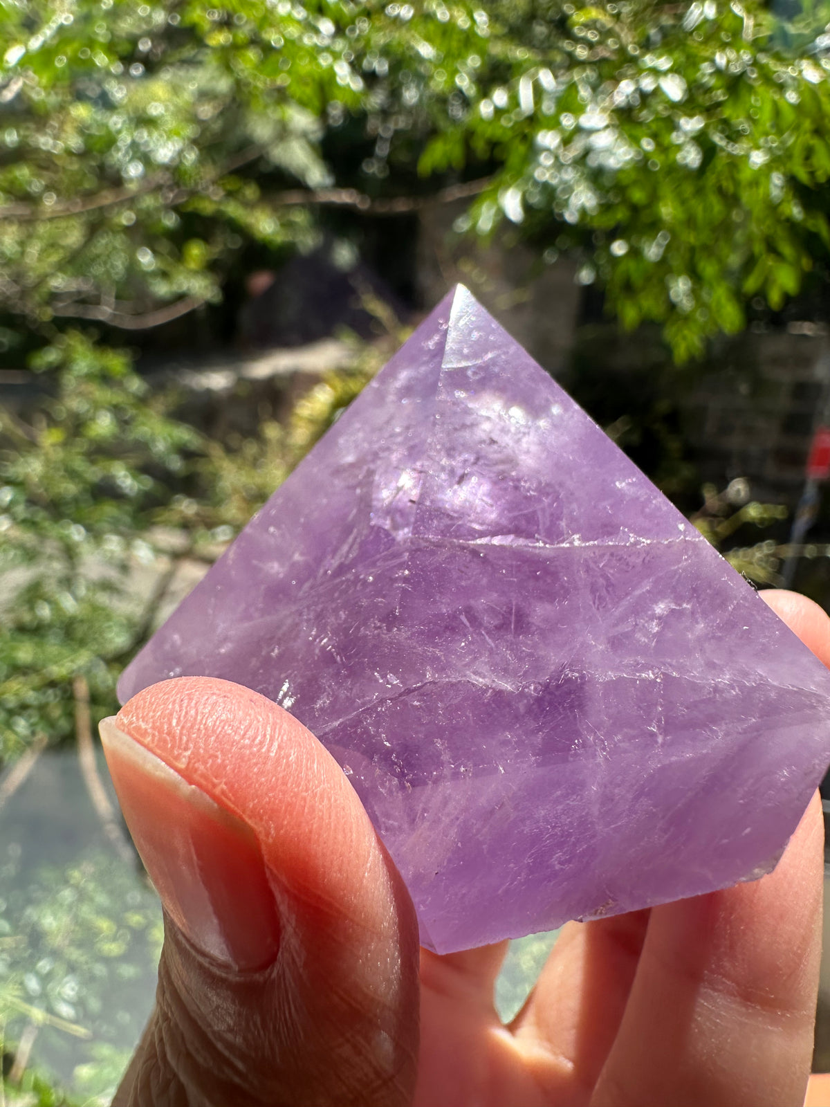 Lavender Amethyst diamond with lilac facets, exact piece #2