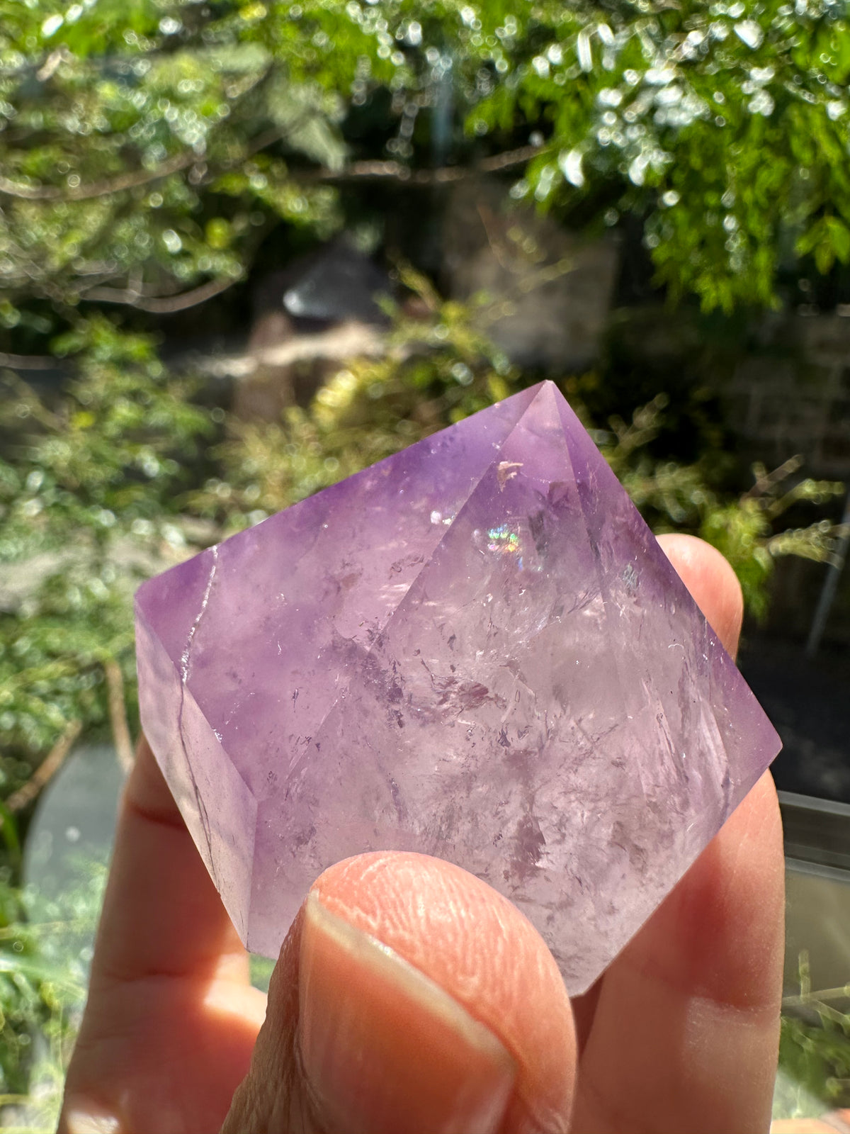 Lavender Amethyst diamond facet detail