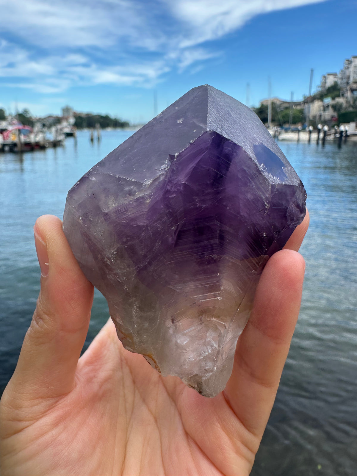 Brazilian Amethyst Point, Natural Raw Crystal 7–8cm – alternate view 3