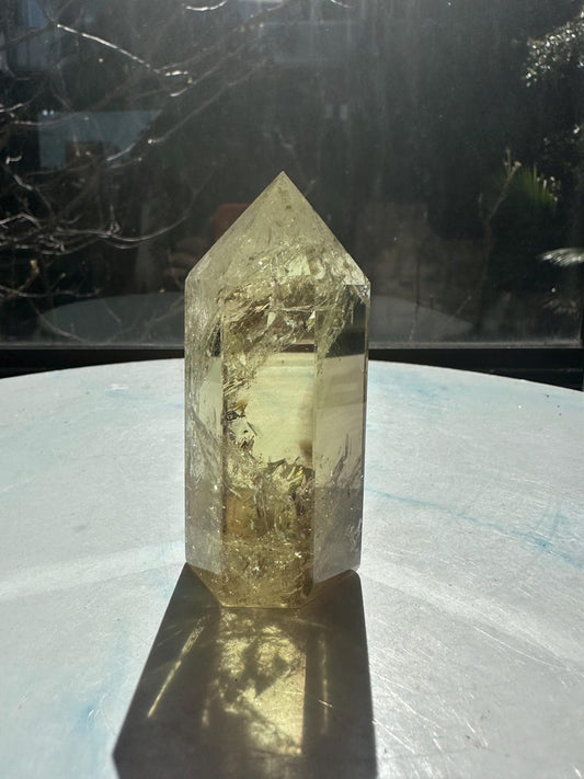 Natural Brazilian Citrine Tower #17 | Rainbow Crystal Point | Wealth & Abundance — image 1