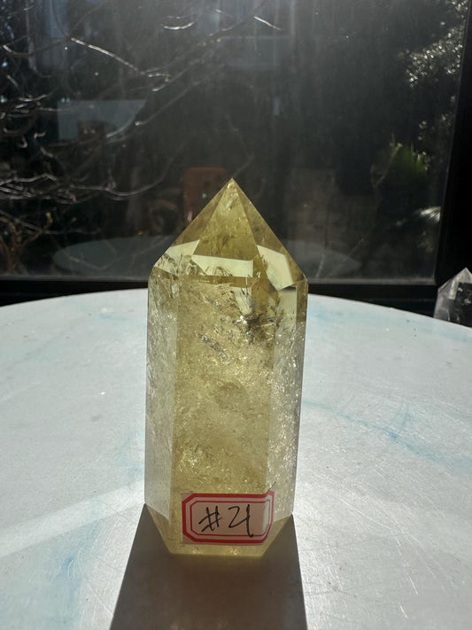 Natural Brazilian Citrine Tower #21 | Rainbow Crystal Point | Wealth & Abundance — image 1
