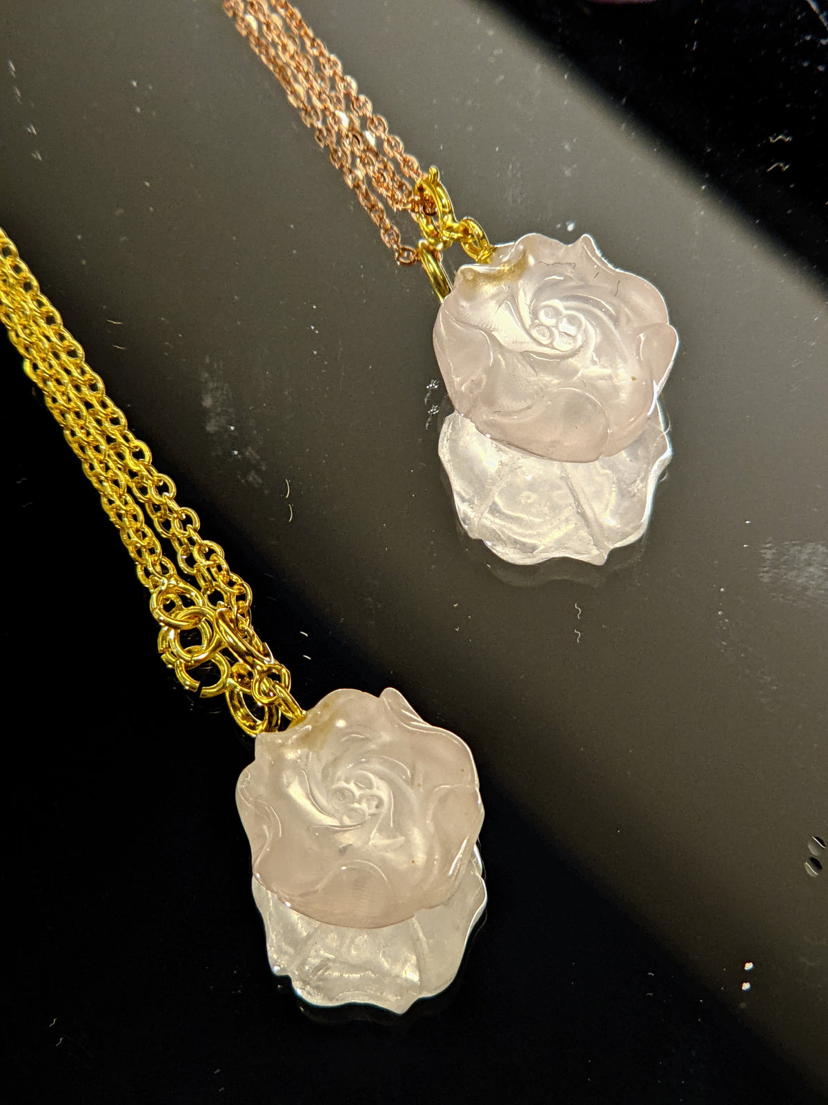 Rose Quartz Crystal Necklace | Natural Pendant Shapes