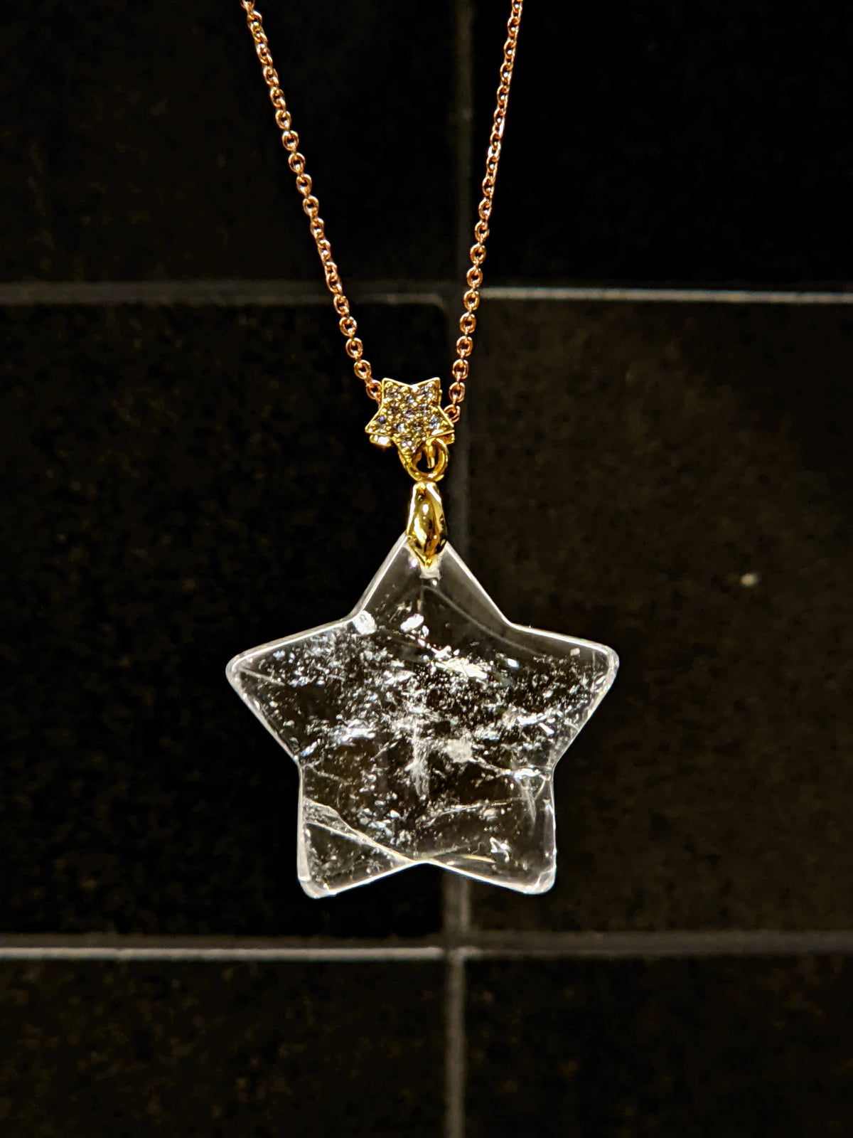 Clear Quartz Crystal Necklace | Ball, Clover or Star Pendant
