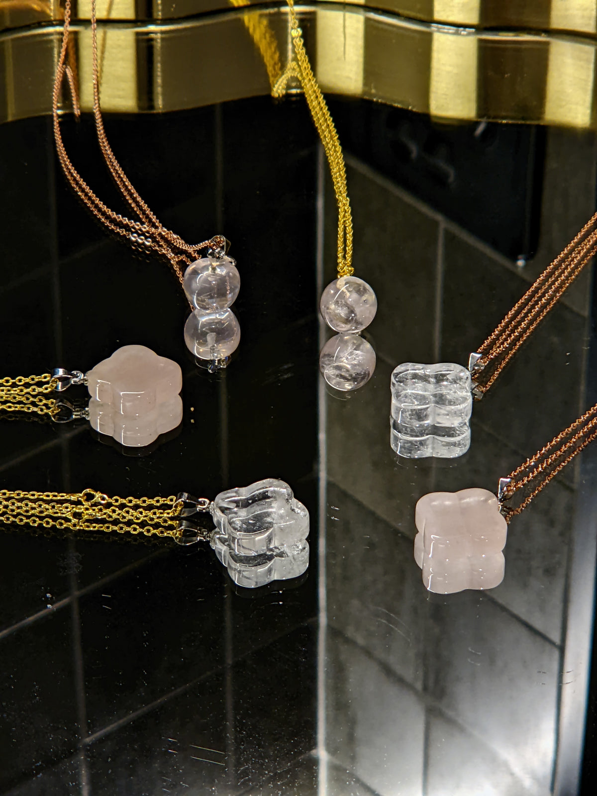 Rose Quartz Crystal Necklace | Natural Pendant Shapes