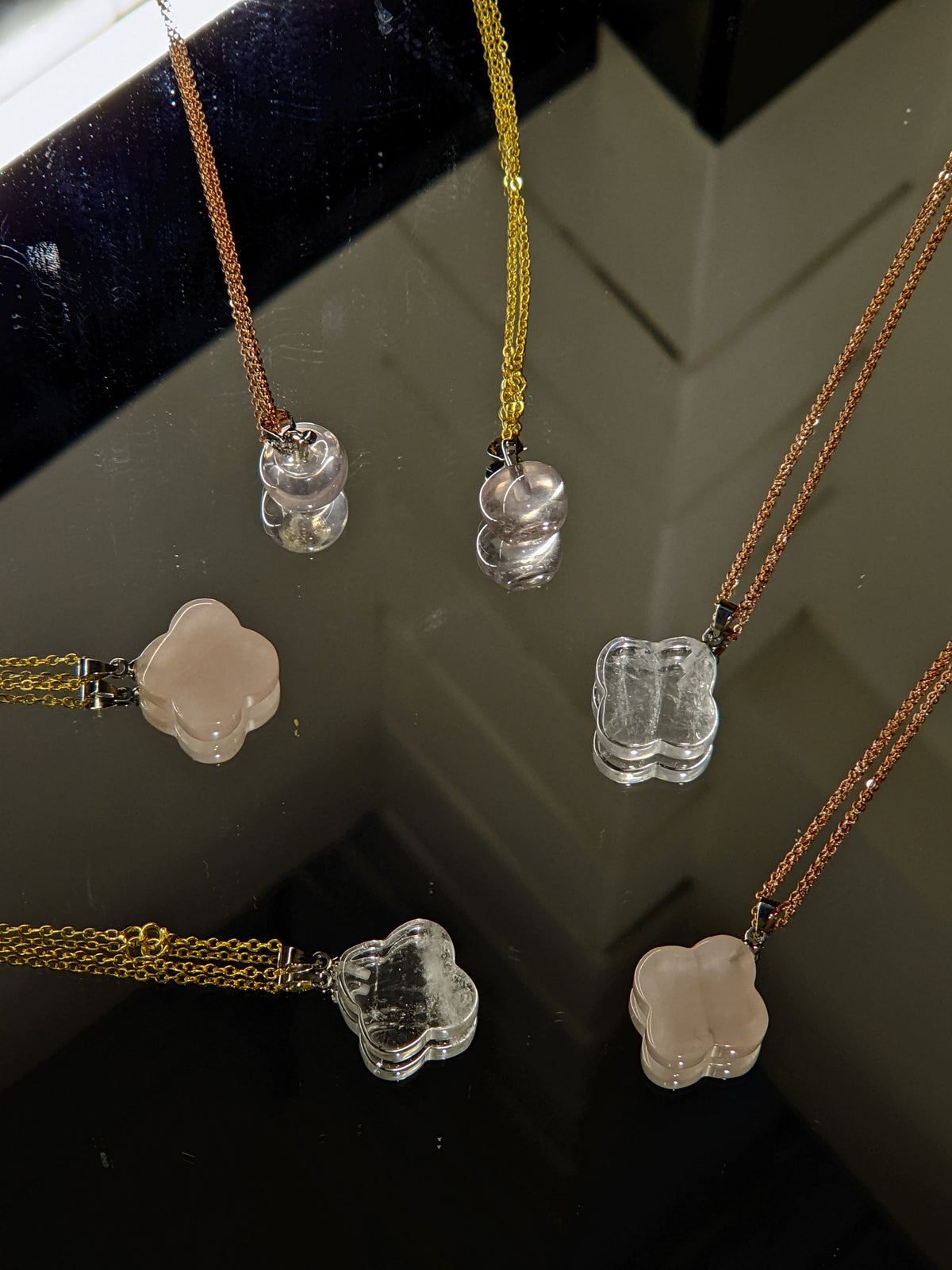 Rose Quartz Crystal Necklace | Natural Pendant Shapes
