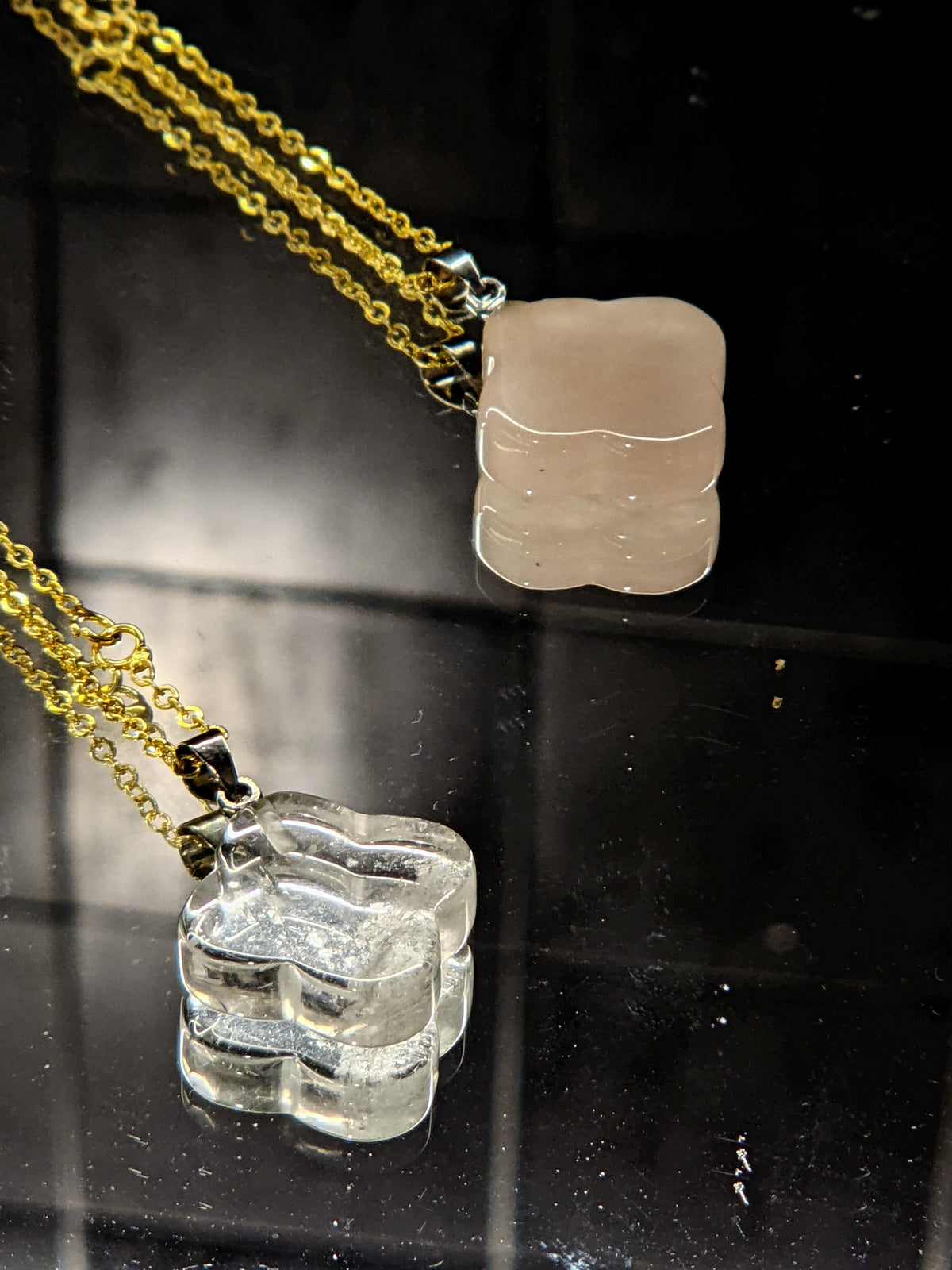 Rose Quartz Crystal Necklace | Natural Pendant Shapes