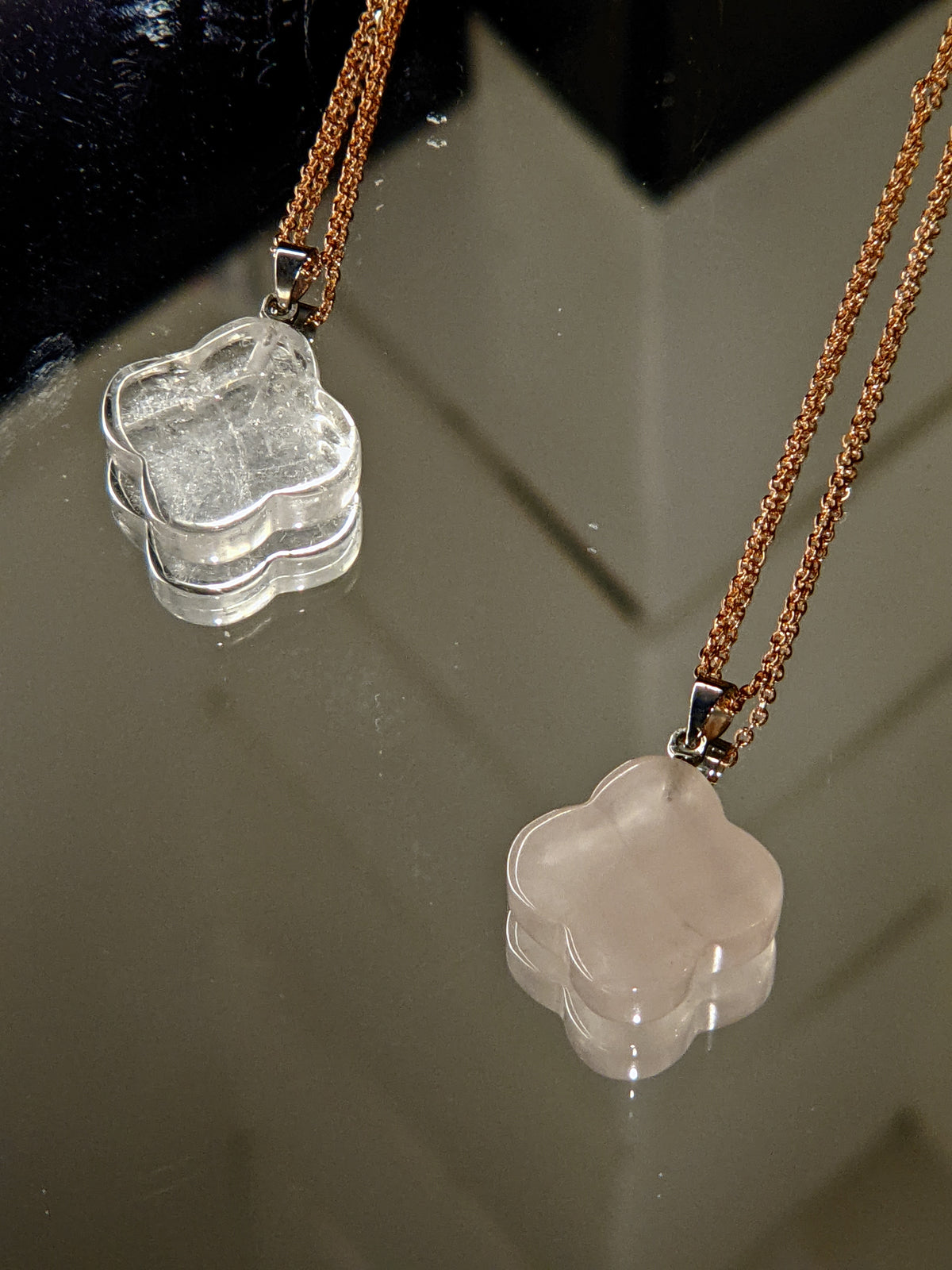 Rose Quartz Crystal Necklace | Natural Pendant Shapes