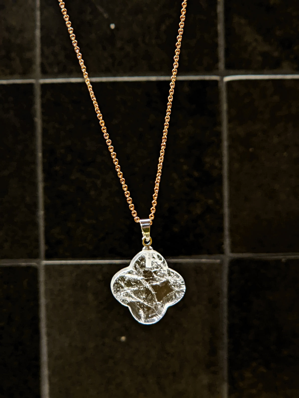 Clear Quartz Crystal Necklace | Ball, Clover or Star Pendant