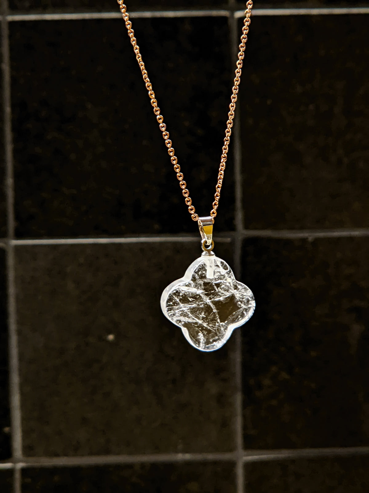 Clear Quartz Crystal Necklace | Ball, Clover or Star Pendant
