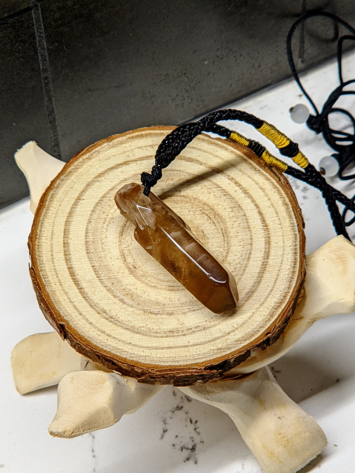 Natural Smoky Citrine Crystal Necklace – product view