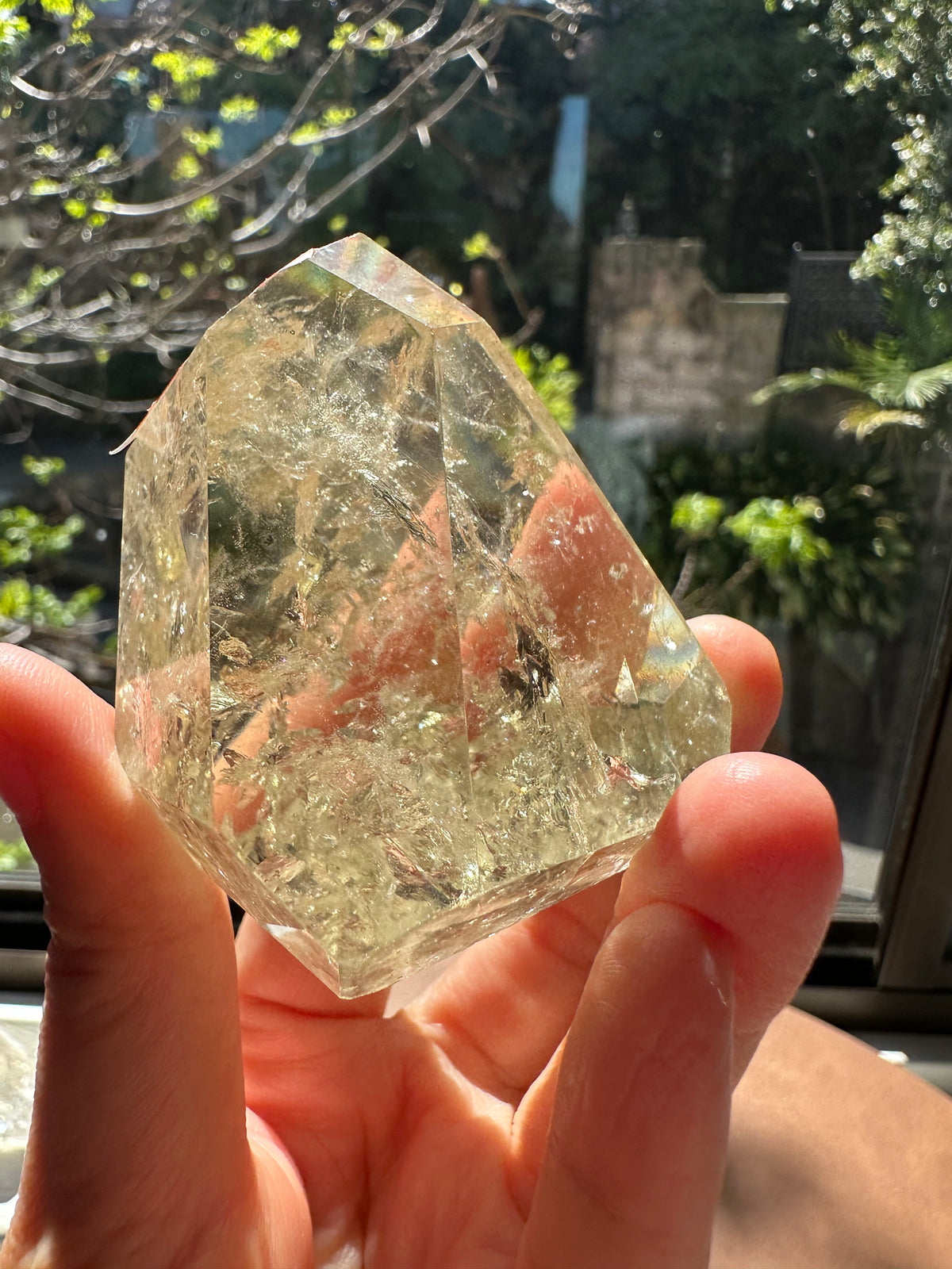 Brazilian Citrine Freeform with Rainbow, Exact Piece #11 – side view