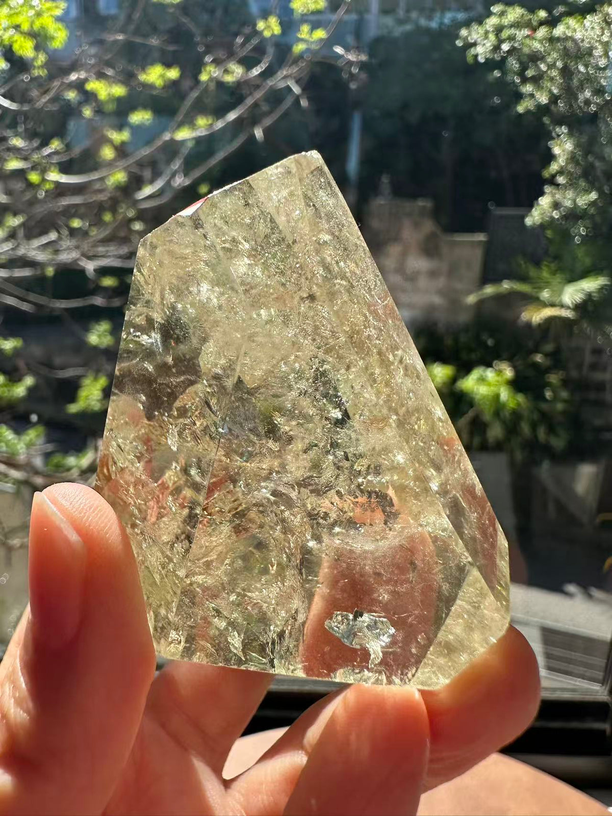 Brazilian Citrine Freeform with Rainbow, Exact Piece #11 – top view