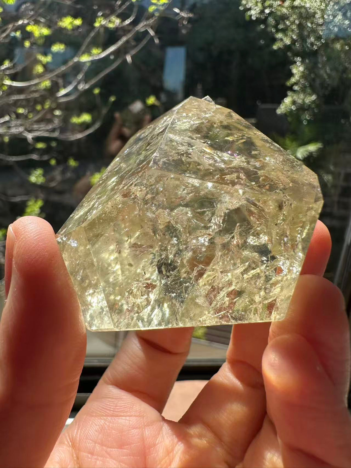 Brazilian Citrine Freeform with Rainbow, Exact Piece #11 – base view