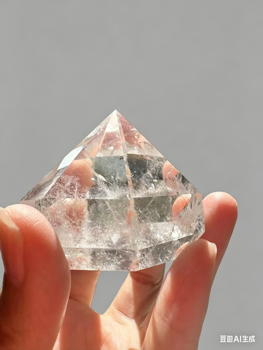 GEOMETRIC CLEAR QUARTZ "DIAMOND" | Professional Faceted Cut | Natural Earth Specimen #3