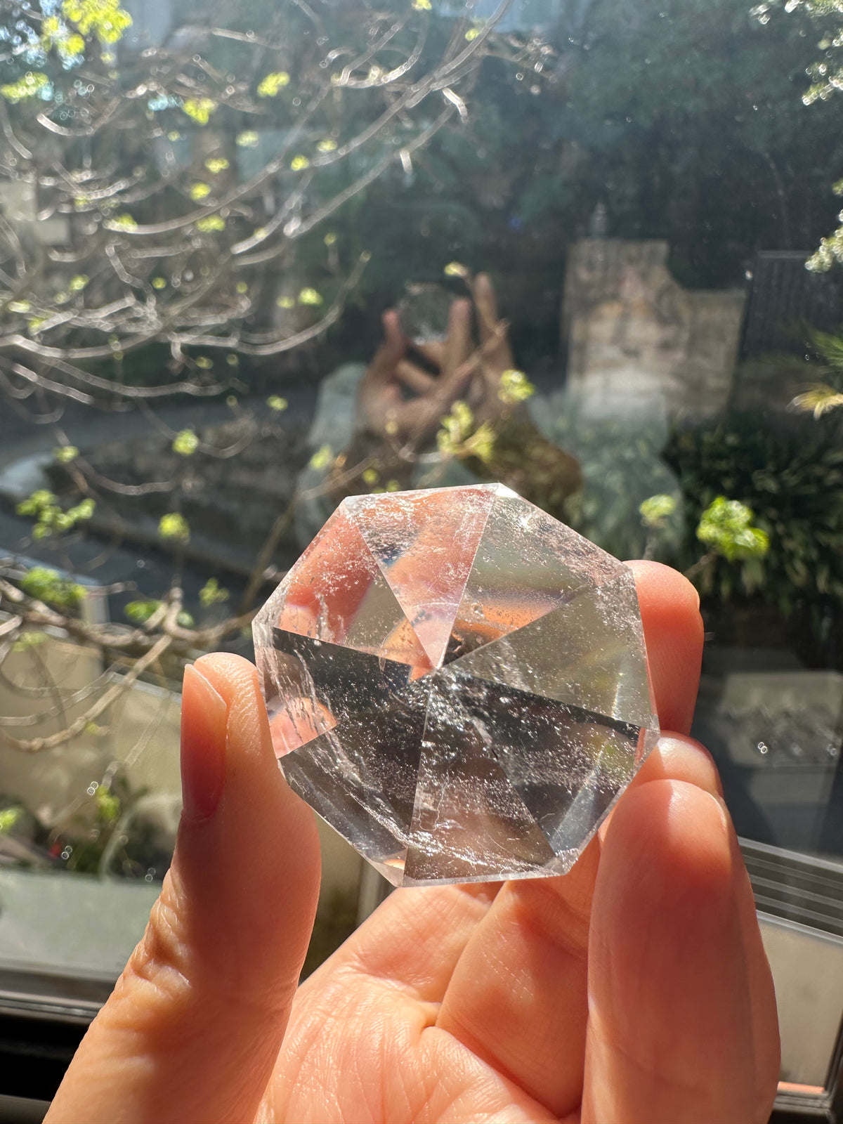 Natural Clear Quartz diamond showing unique inclusions