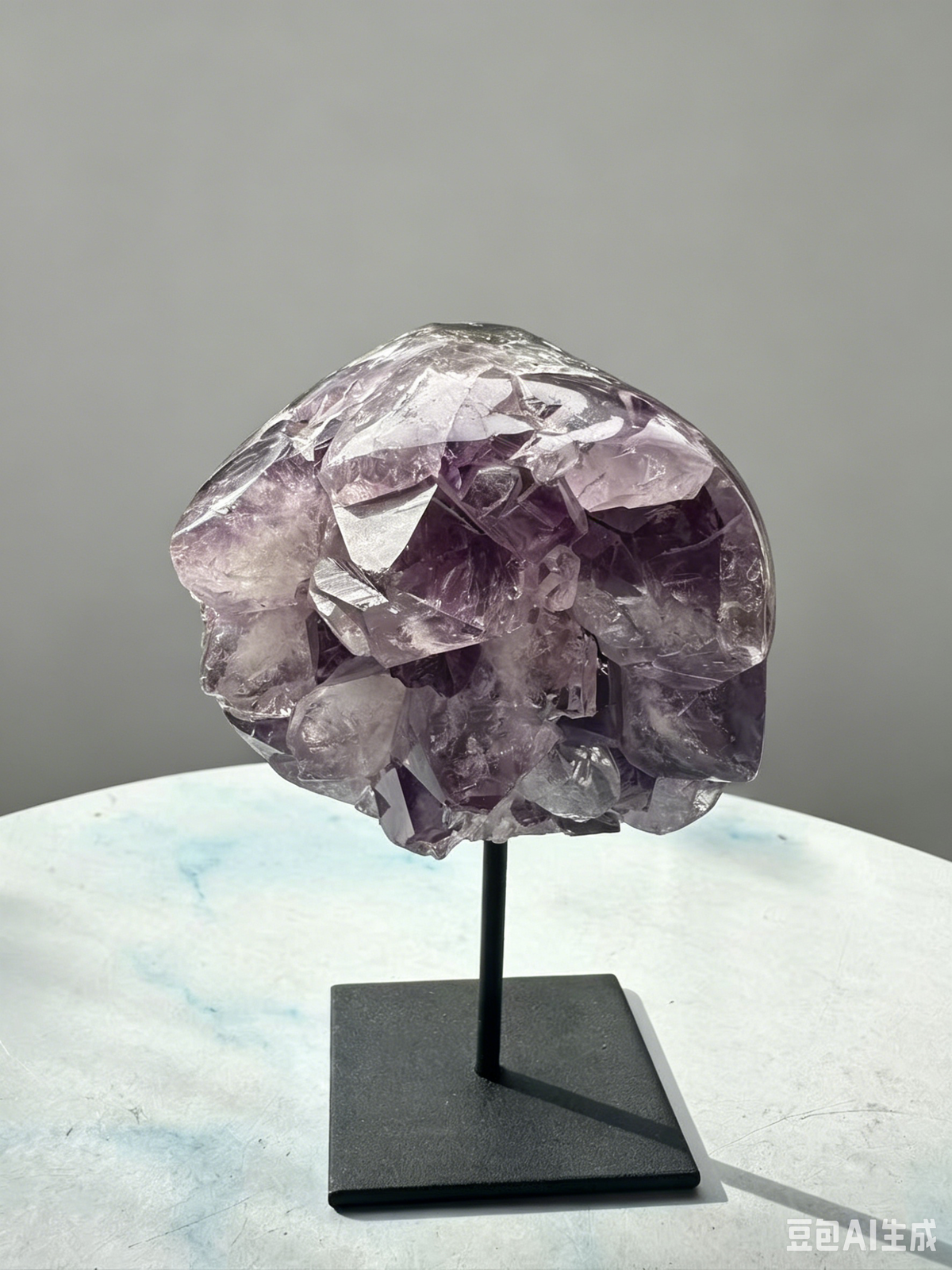 Deep Purple Amethyst Cluster with Black Stand, 660g 7.7cm Exact Piece – alternate view 9