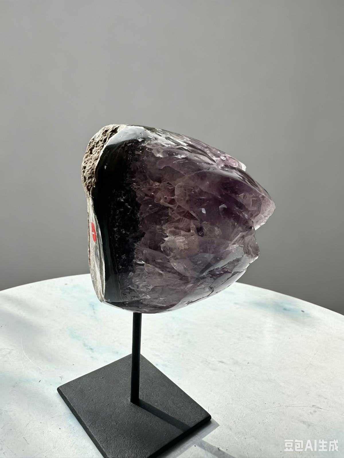 Deep Purple Amethyst Cluster with Black Stand, 660g 7.7cm Exact Piece – alternate view 13